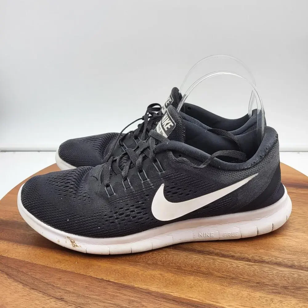 Nike Womens‎ Free RN Running Shoes Womens Size 9 831509-001 Black White Trainers